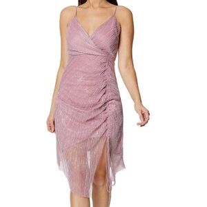 BCBG Lavender Ruched Midi Dress - 4